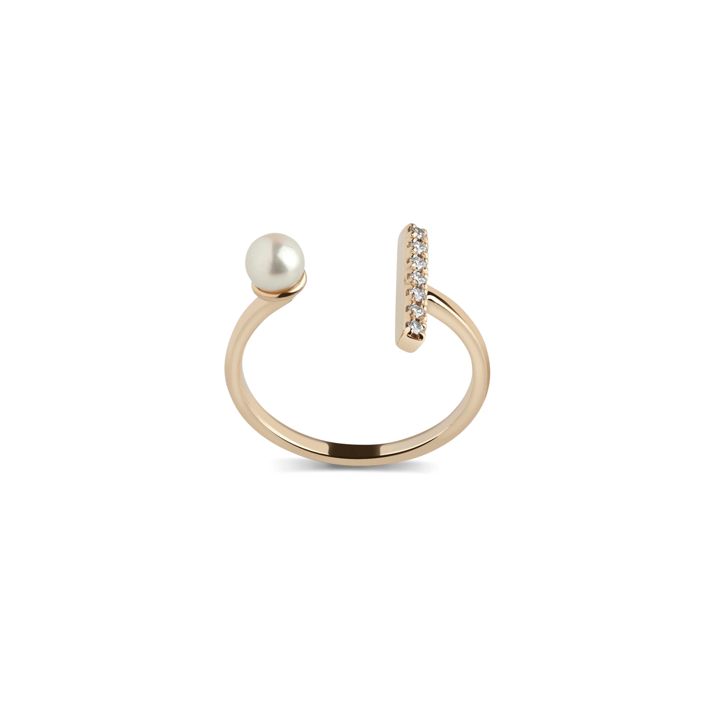 Jokabeth Jewelry Archival Open Pearl Ring with white sapphires