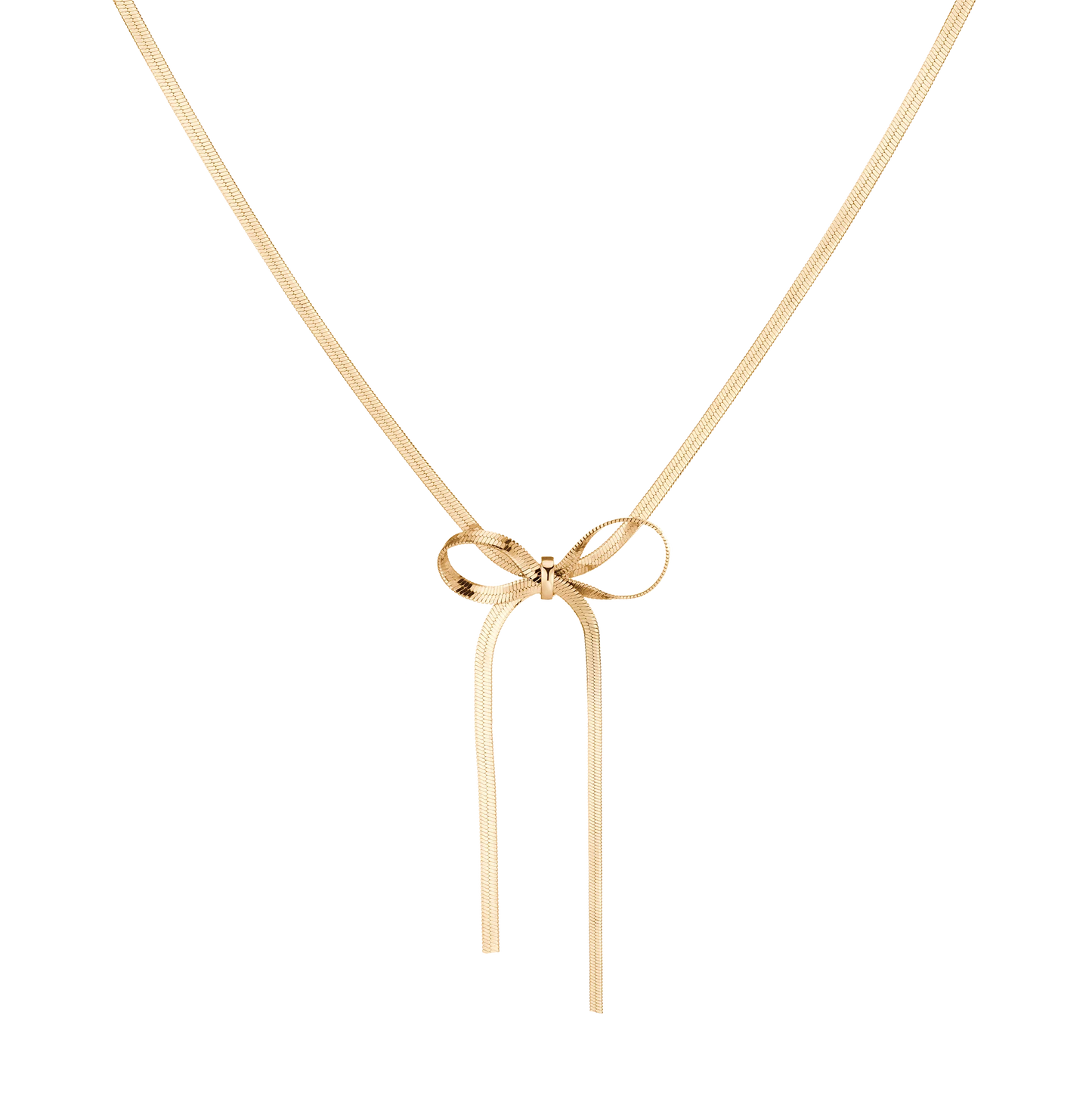 Jokabeth Jewelry Herringbone Bow Choker in Gold Vermeil