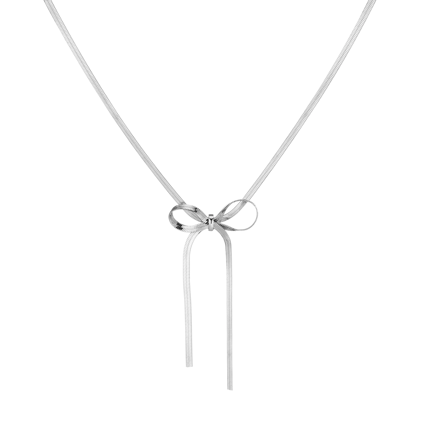 Jokabeth Jewelry Herringbone Bow Choker - Gold Vermeil or Rhodium Silver Adjustable Necklace