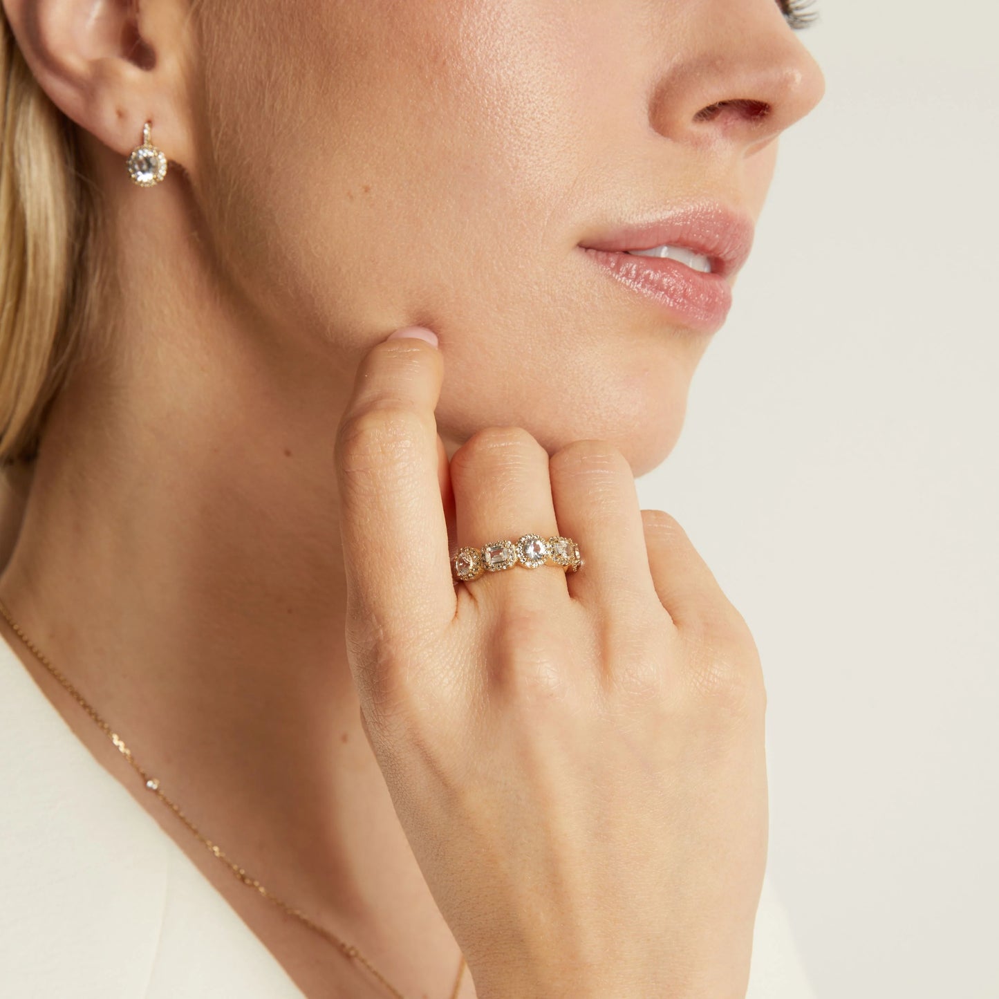 Jokabeth Jewelry Lab Grown White Sapphire Edwardian Ring - Vintage Elegance