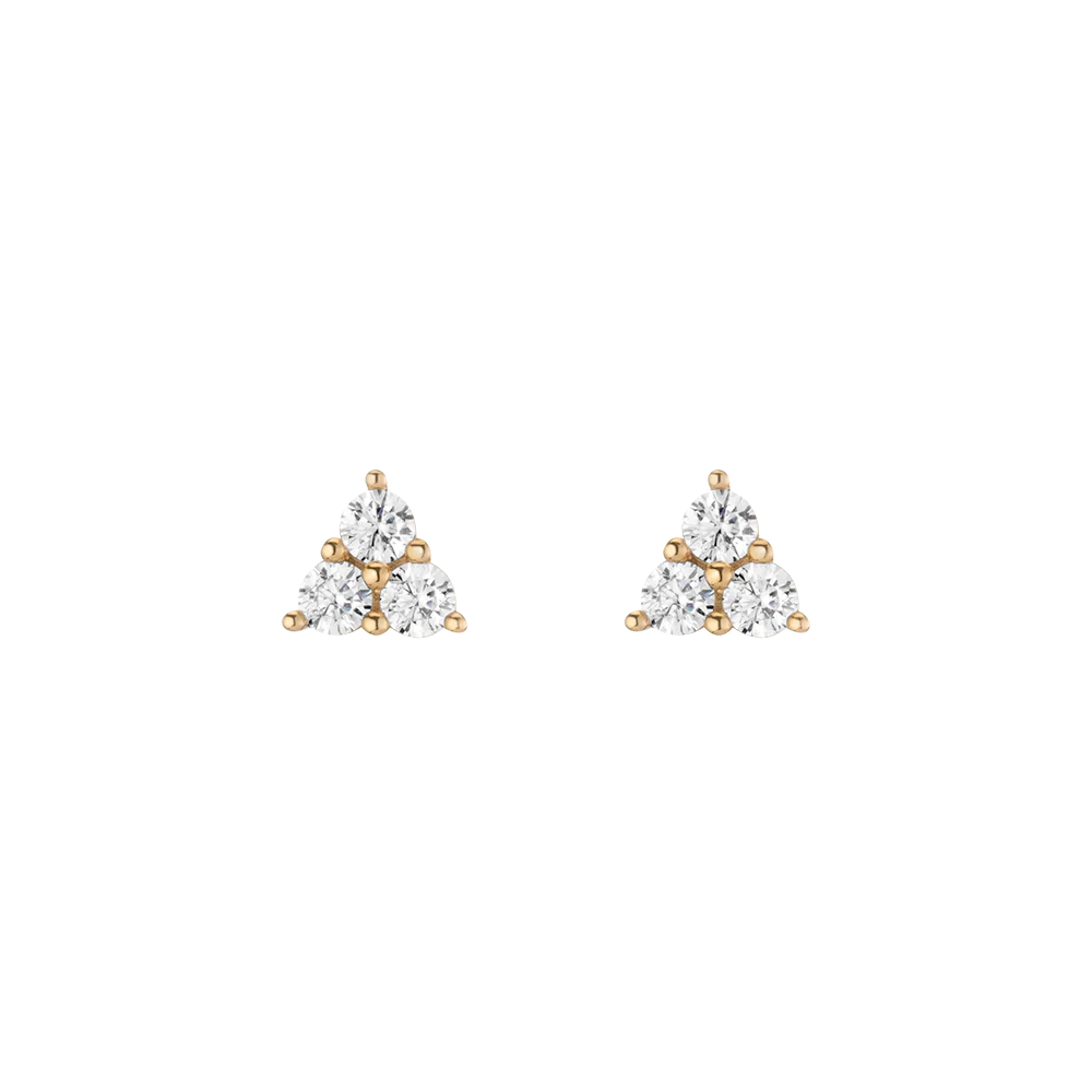 Jokabeth Jewelry Lab Grown White Sapphire Trinity Stud Earrings