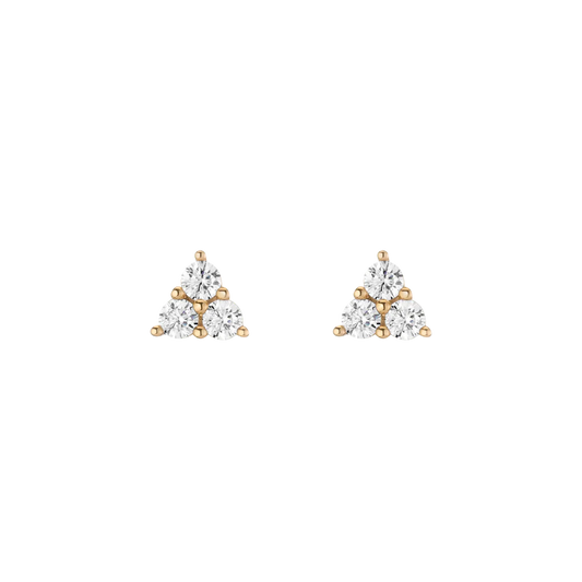 Jokabeth Jewelry Lab Grown White Sapphire Trinity Stud Earrings