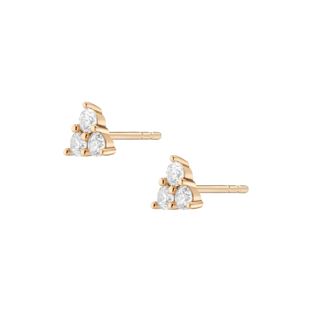 Jokabeth Jewelry Lab Grown White Sapphire Trinity Stud Earrings