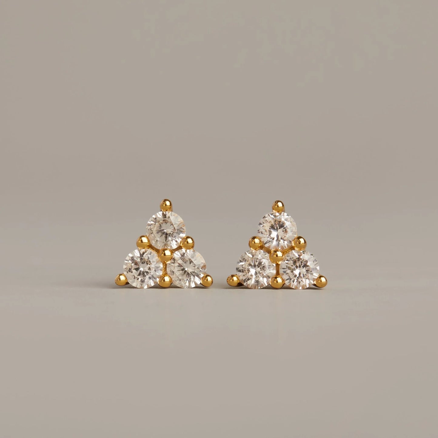 Jokabeth Jewelry Lab Grown White Sapphire Trinity Stud Earrings