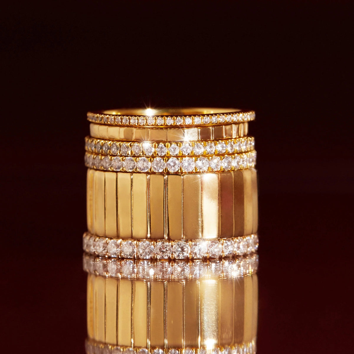 Jokabeth Jewelry Mini Infinity Ring – close-up ridge texture detail