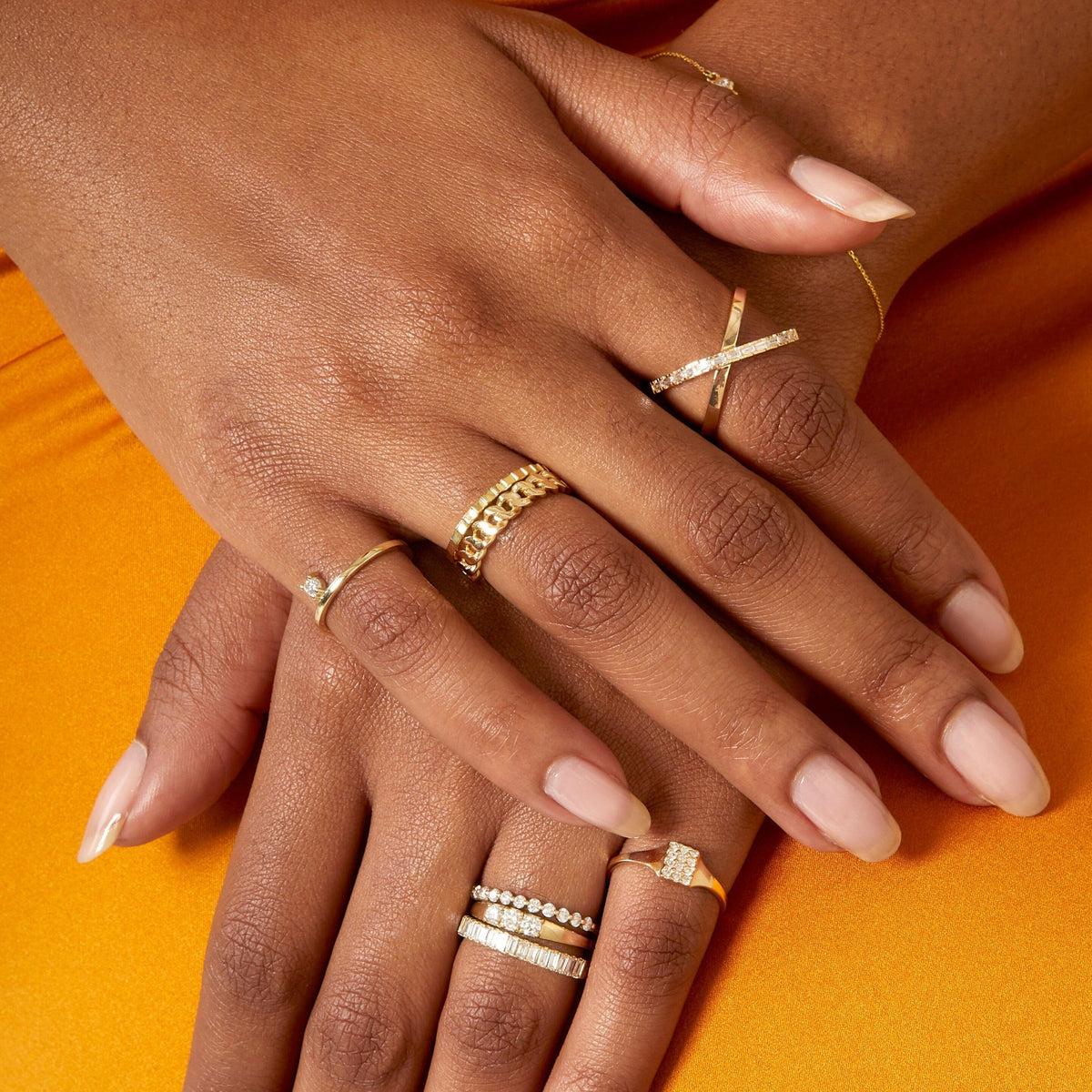 Jokabeth Jewelry Mini Infinity Ring – lifestyle shot on hand natural light