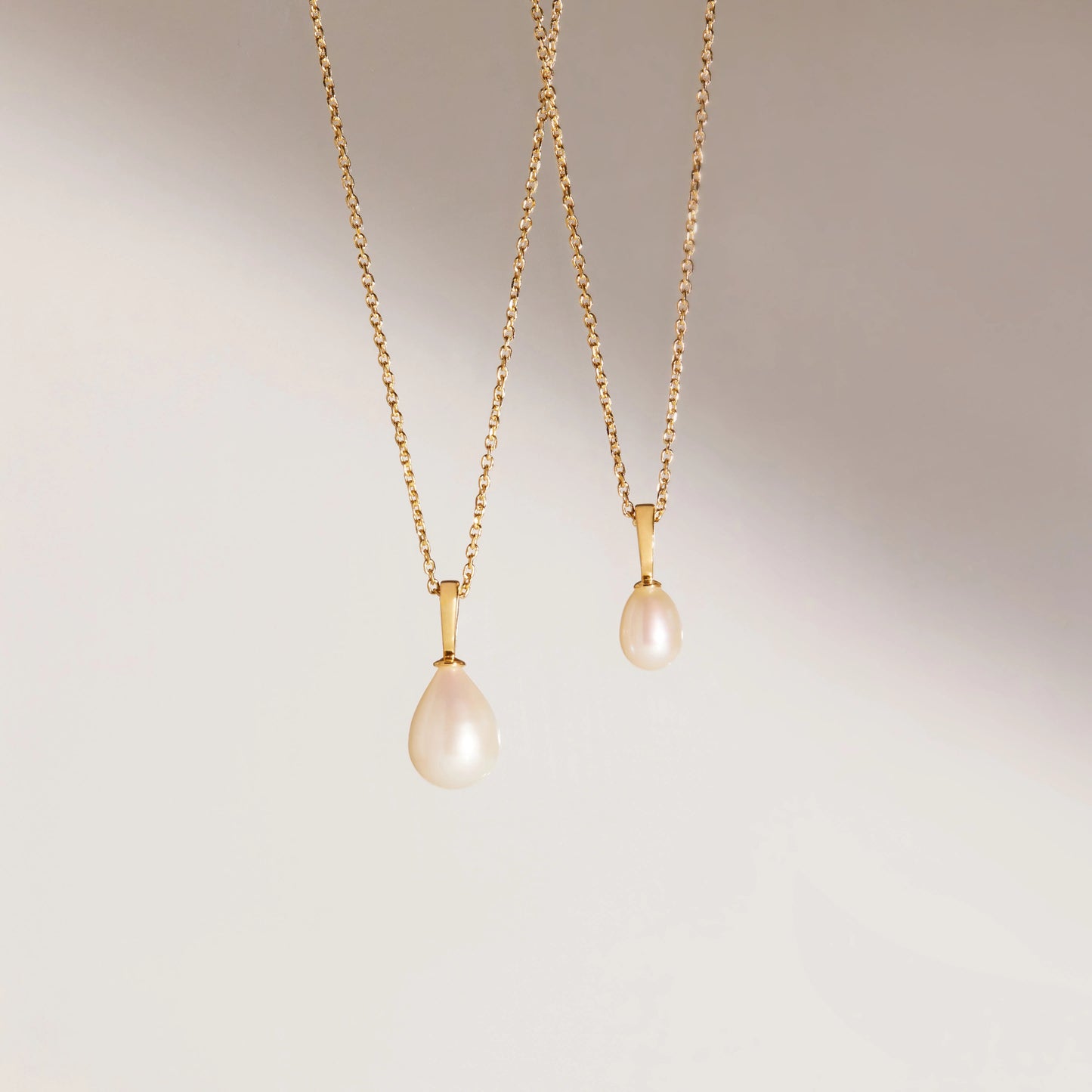 Jokabeth Jewelry Pearl Drop Necklace - Elegant Gold Vermeil Chain Pendant