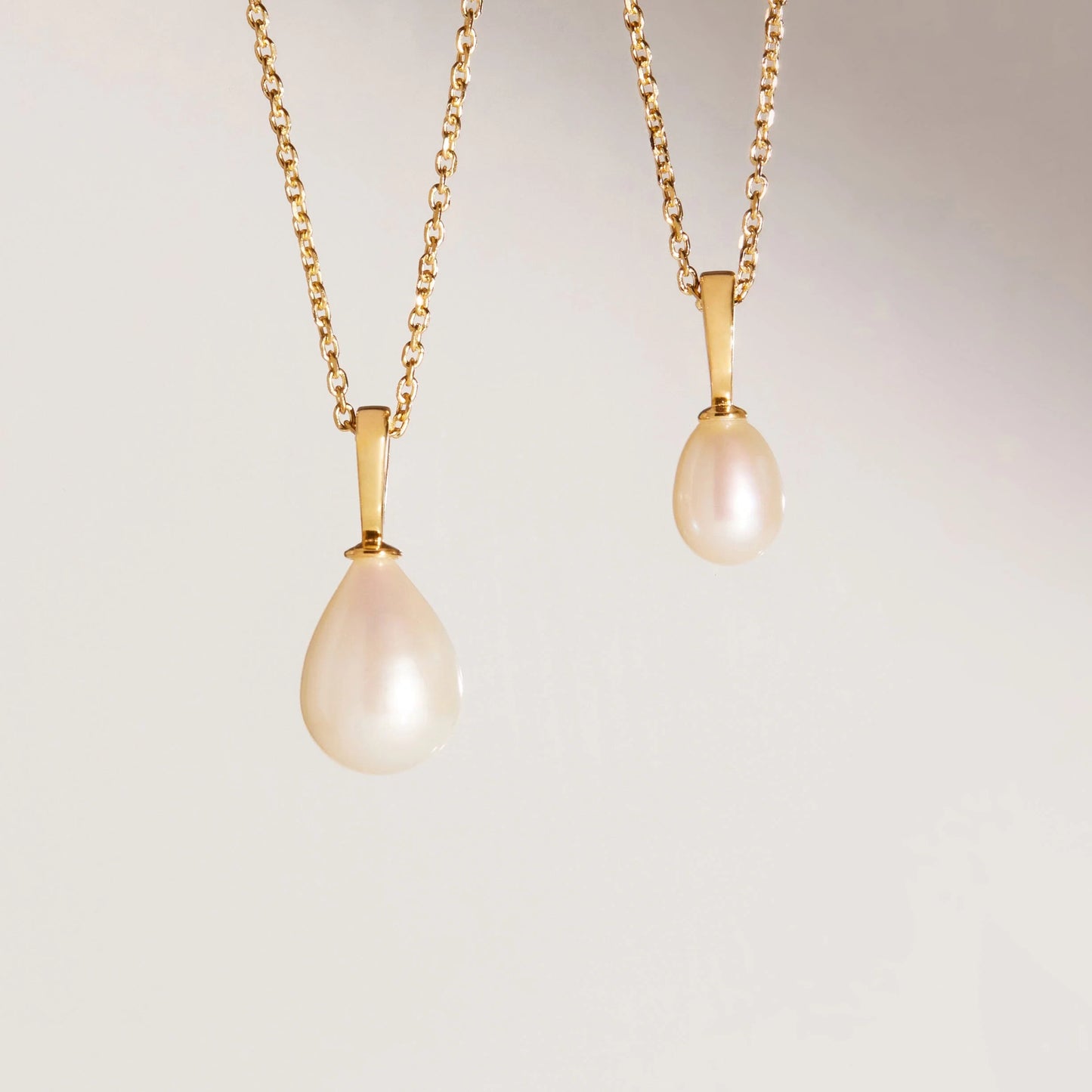 Jokabeth Jewelry Pearl Drop Necklace - Elegant Gold Vermeil Chain Pendant